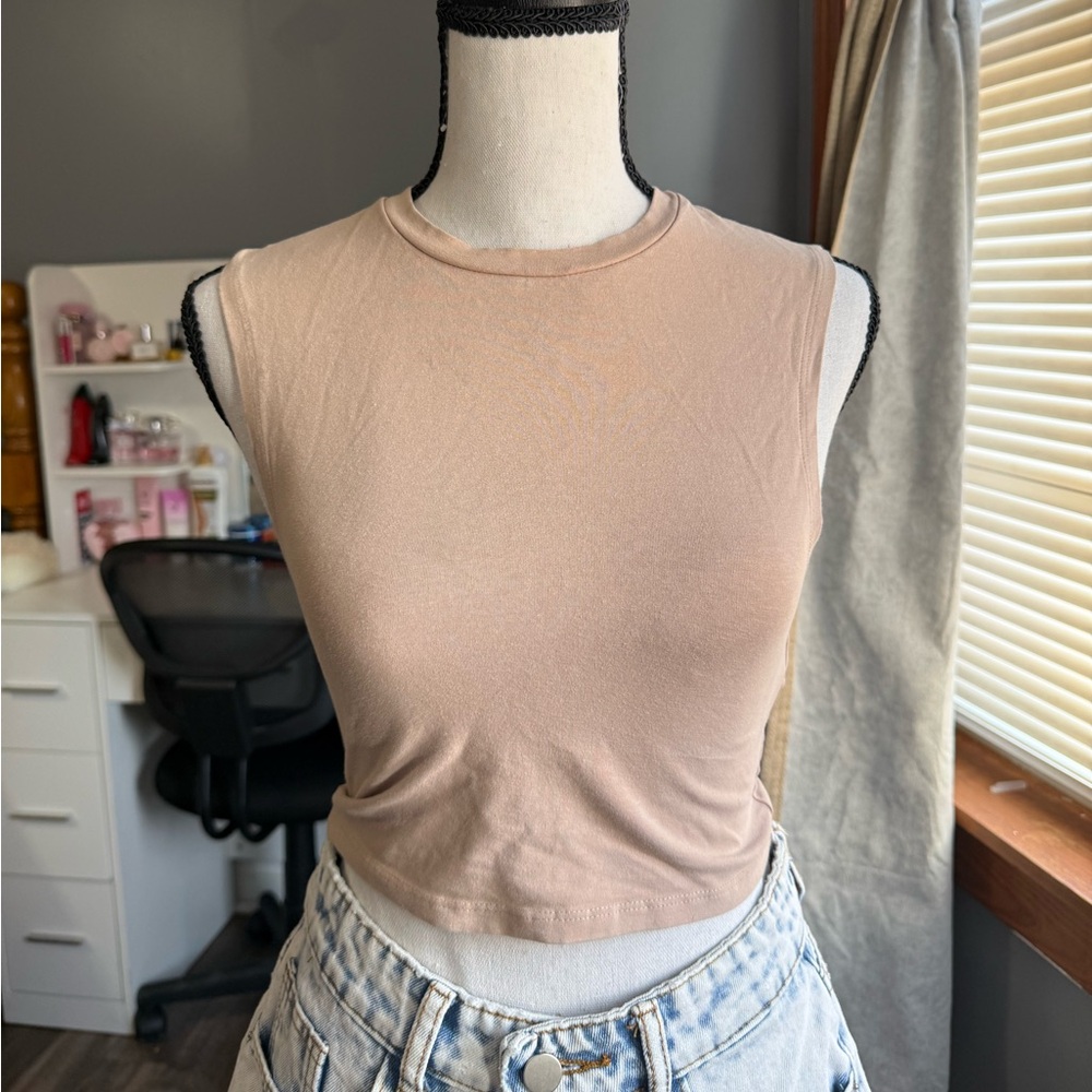 Women's ZARA Tan Sleeveless Top